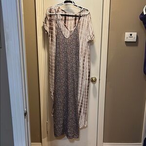 Patterned Maxi Dresses with Neutral Tones
